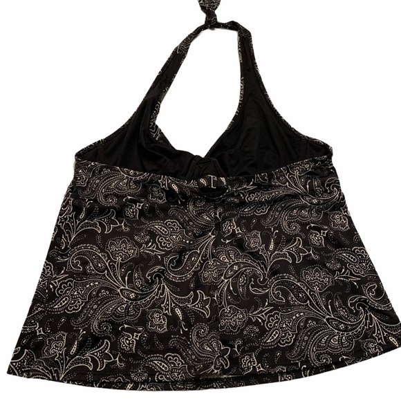 Lands End tankini top, paisley halter swimsuit 16C - Picture 3 of 8